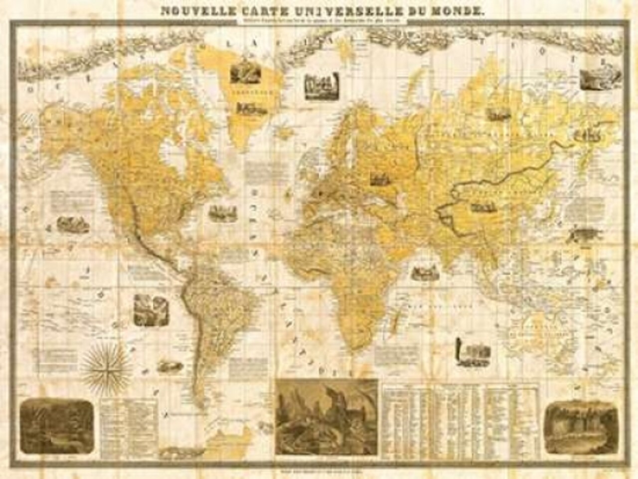 Gilded 1859 Map of the World Poster Print by Joannoo - Item # VARPDX3JO2878